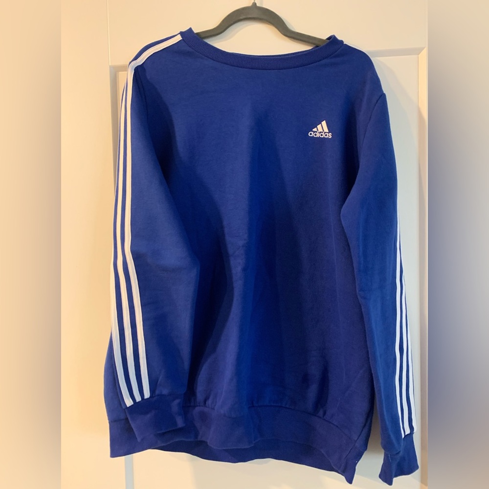 Brand New Oversized Adidas Pullover Sweatshirt in Royal Blue - Size 1X